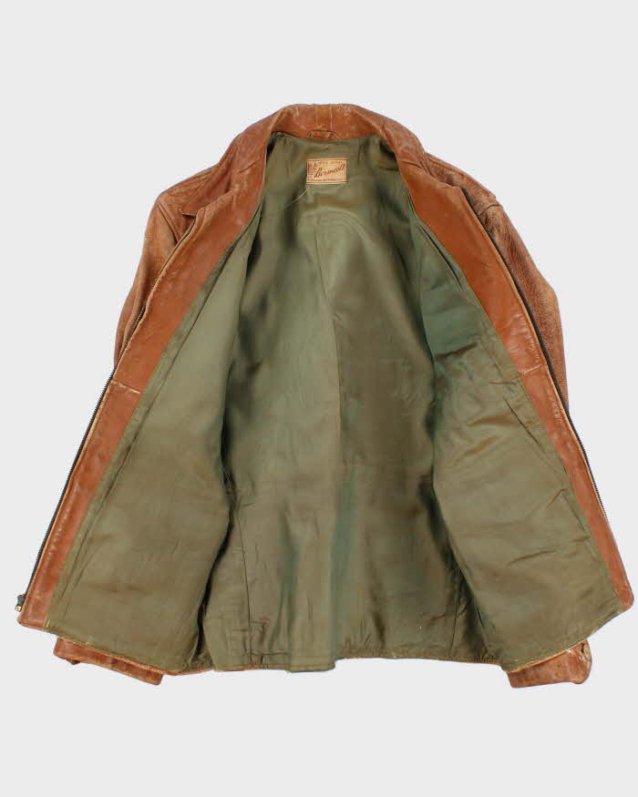 Vintage 30s 40s Boreman Sportswear Leather Jacket - M