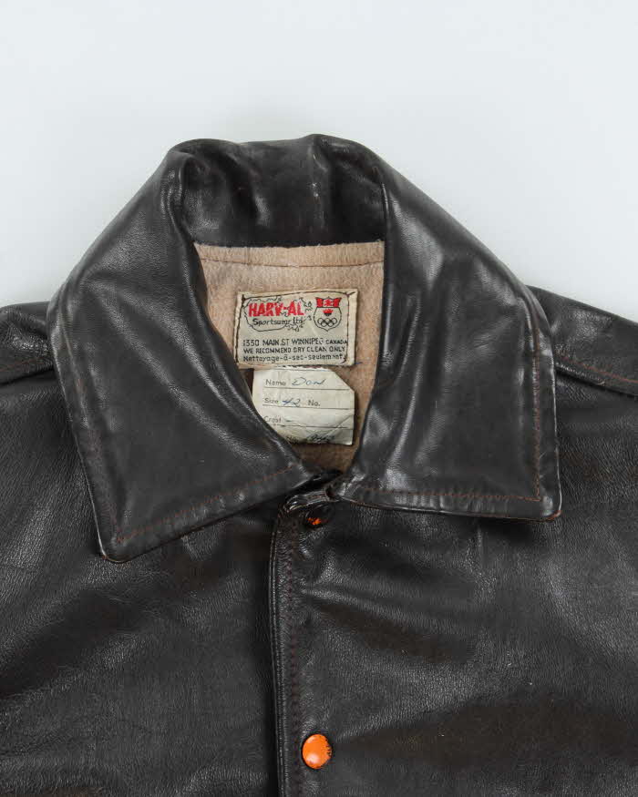 Vintage 1960s Harv-al Sportwear Ponyhide Leather Baseball Jacket - XL