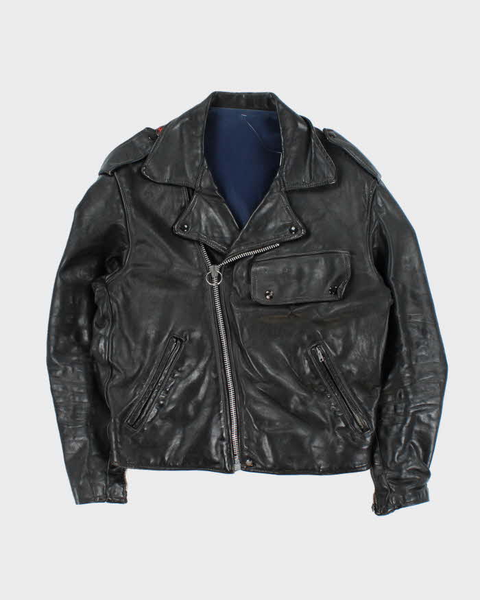Vintage 1960s Horsehide Leather Classic US Biker Jacket - M
