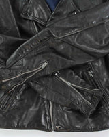 Vintage 1960s Horsehide Leather Classic US Biker Jacket - M