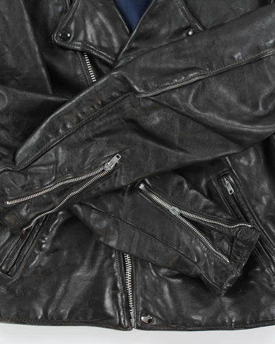 Vintage 60s Teddy Boy Leather Biker Jacket - M