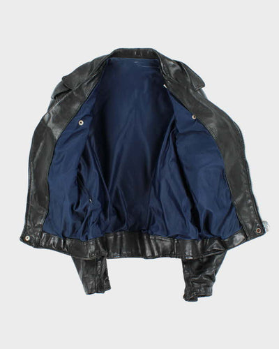 Vintage 60s Teddy Boy Leather Biker Jacket - M