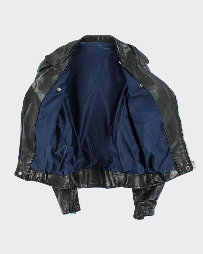 Vintage 60s Teddy Boy Leather Biker Jacket - M