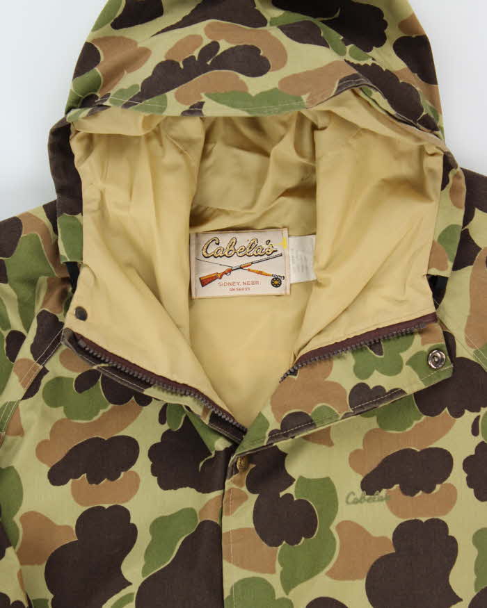 Vintage 1990s Cabela's Camouflage Gore-Tex Made In U.S.A Hooded Jacket - L