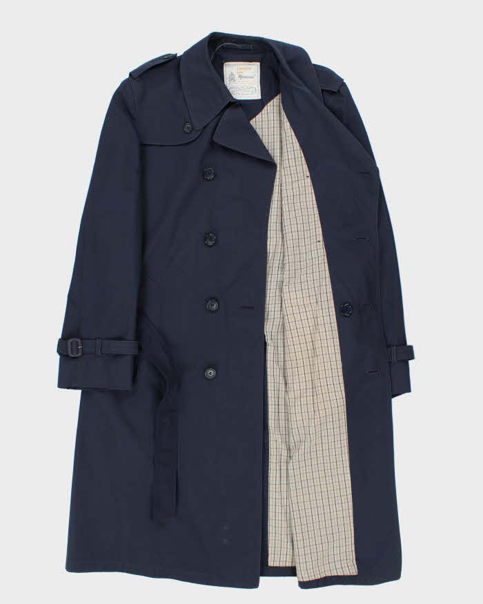Vintage 1990s London Fog Navy Weatherproof Trench Coat - XL