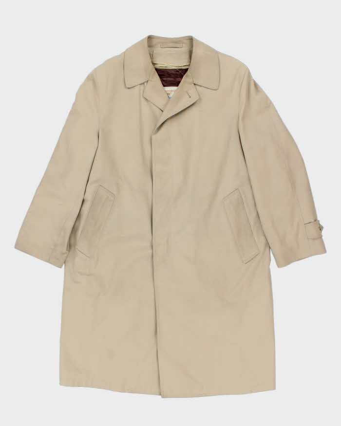 Vintage 1980s London Fog Beige Wool Insulated Oversized Weatherproof Mac - M