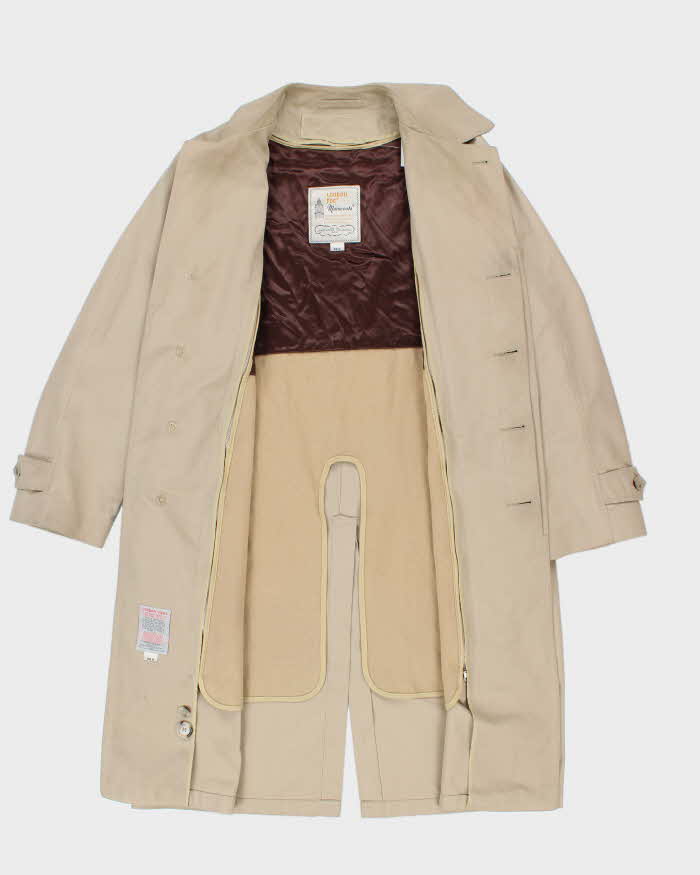 Vintage 1980s London Fog Beige Wool Insulated Oversized Weatherproof Mac - M