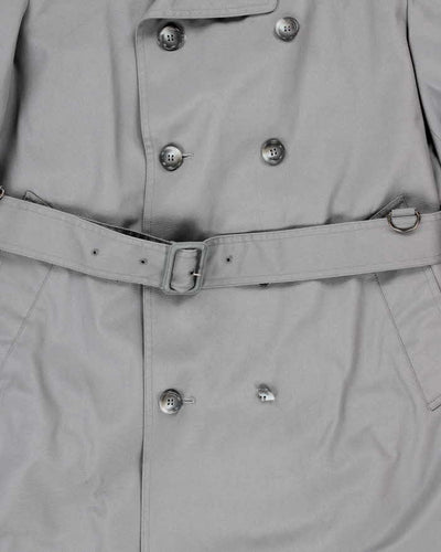 Vintage 1980s London Fog Grey Oversized Weatherproof Trench Coat - L