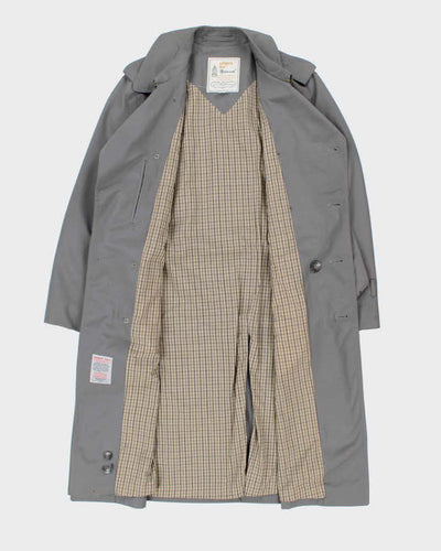 Vintage 1980s London Fog Grey Oversized Weatherproof Trench Coat - L