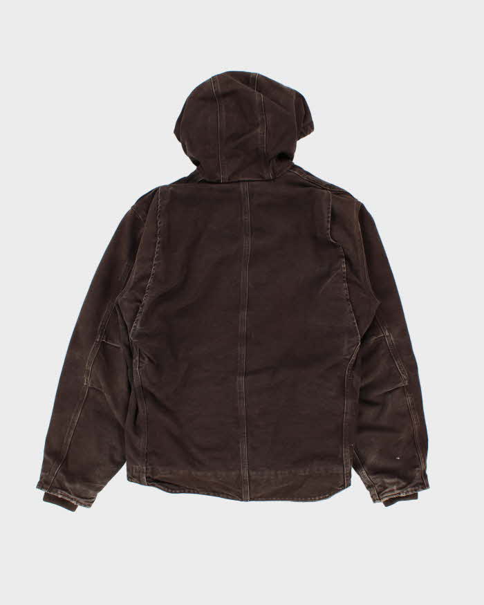 carhartt J141 フェード アクティブジャケット シェルパ L モス Vintage 00s Carhartt J141 Sherpa Lined Active Workwear Jacket - M