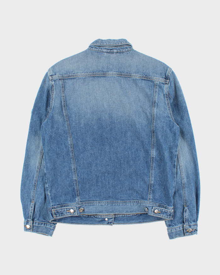 Guess Jeans Fringe Logo Light Denim Jacket - M