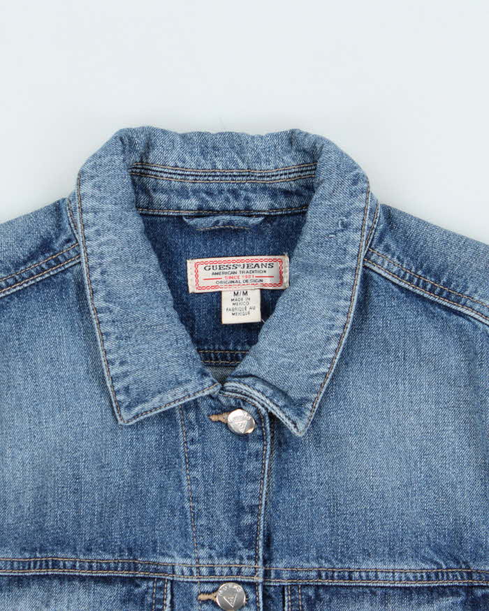 Guess Jeans Fringe Logo Light Denim Jacket - M