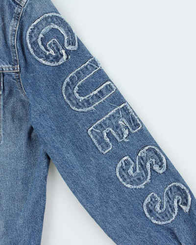 Guess Jeans Fringe Logo Light Denim Jacket - M