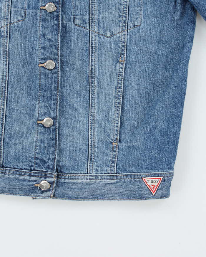 Guess Jeans Fringe Logo Light Denim Jacket - M