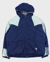 Vintage 1990s Adidas Originals Quilt Lined Hooded Zip Up Jacket - M