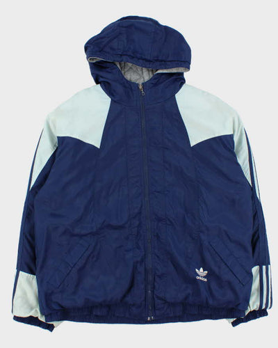 Vintage 1990s Adidas Originals Quilt Lined Hooded Zip Up Jacket - M