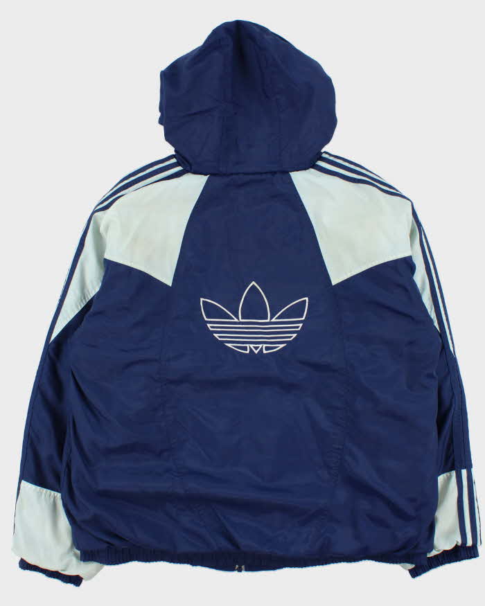 Vintage 1990s Adidas Originals Quilt Lined Hooded Zip Up Jacket - M