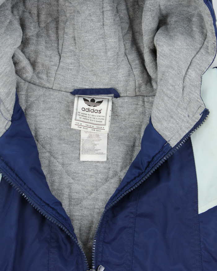 Vintage 1990s Adidas Originals Quilt Lined Hooded Zip Up Jacket - M