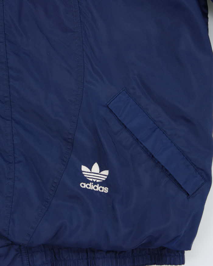 Vintage 1990s Adidas Originals Quilt Lined Hooded Zip Up Jacket - M