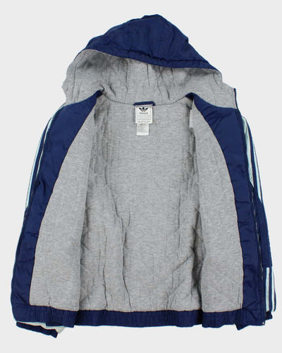 Vintage 1990s Adidas Originals Quilt Lined Hooded Zip Up Jacket - M