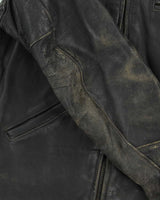 Vintage 1950s Black Plaid Lined Ponyhide Leather Trucker Jacket - M