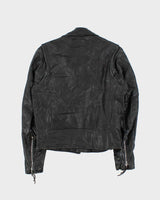 Vintage 1980s Black Excelled US Made Classic Leather Biker Jacket - S