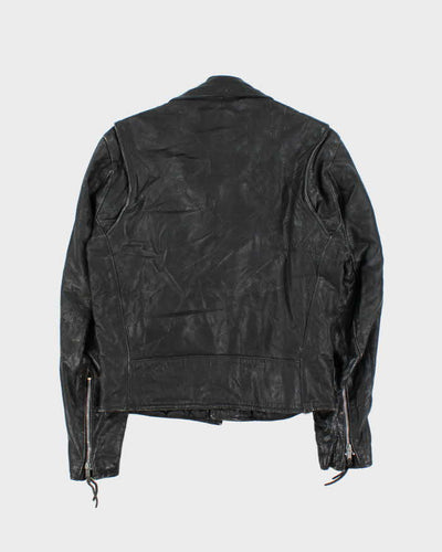 Vintage 1980s Black Excelled Made In U.S.A Leather Biker Jacket - S