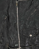Vintage 1980s Black Excelled US Made Classic Leather Biker Jacket - S