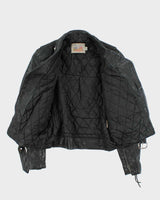 Vintage 1980s Black Excelled US Made Classic Leather Biker Jacket - S