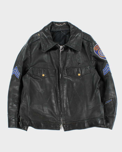 Vintage 1990s New York State Rochester Police Department Leather Jacket - XL