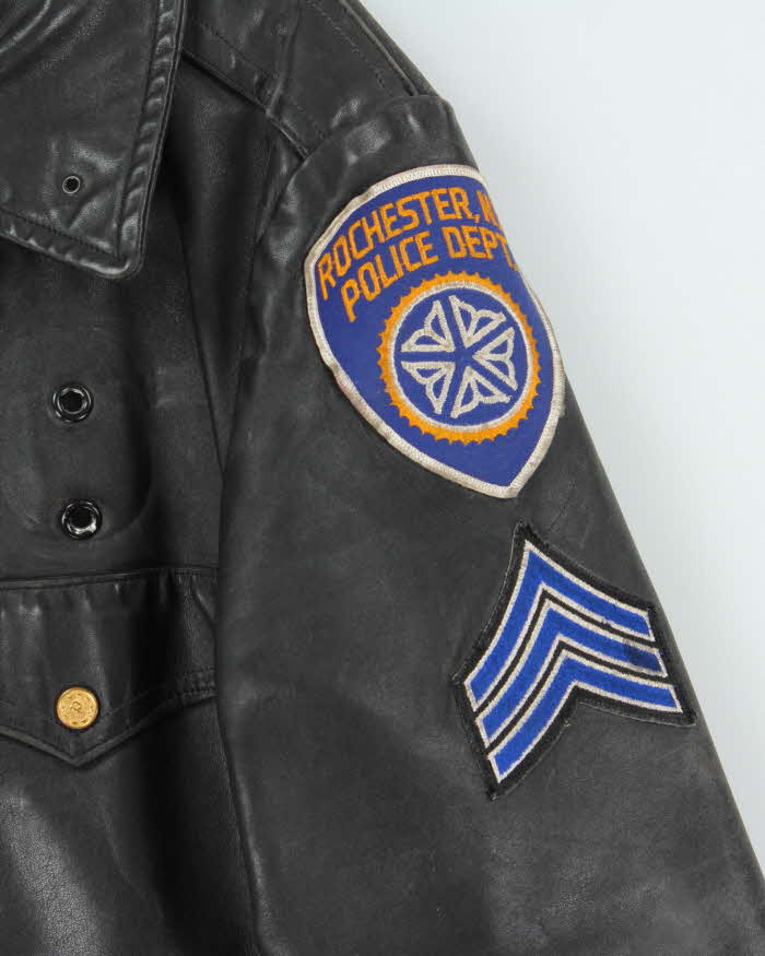 Vintage 1990s New York State Rochester Police Department Leather Jacket - XL
