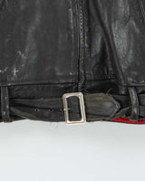 Vintage 1950s Collins &amp; Aikman Cowhide Leather Sherpa Lined Biker Jacket - L