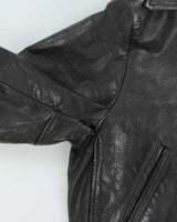 Vintage 1950s Collins &amp; Aikman Cowhide Leather Sherpa Lined Biker Jacket - L