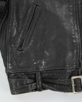 Vintage 1950s Collins &amp; Aikman Cowhide Leather Sherpa Lined Biker Jacket - L