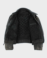 Vintage 1980s Black Quilt Lined Leather Biker Jacket - M