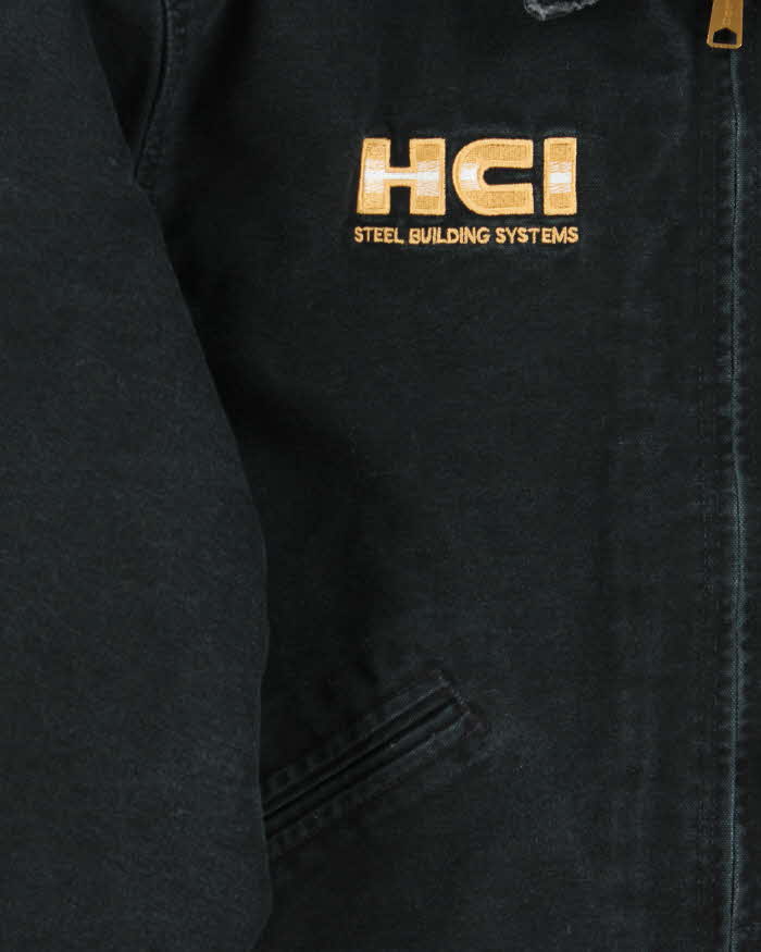 Vintage 00s Carhartt Black J01 Detroit Oversized Quilt Lined Workwear Jacket - M