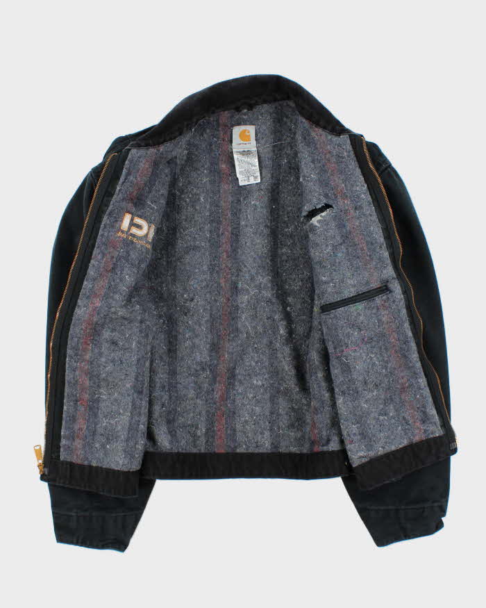 Vintage 00s Carhartt Black J01 Detroit Oversized Quilt Lined Workwear Jacket - M