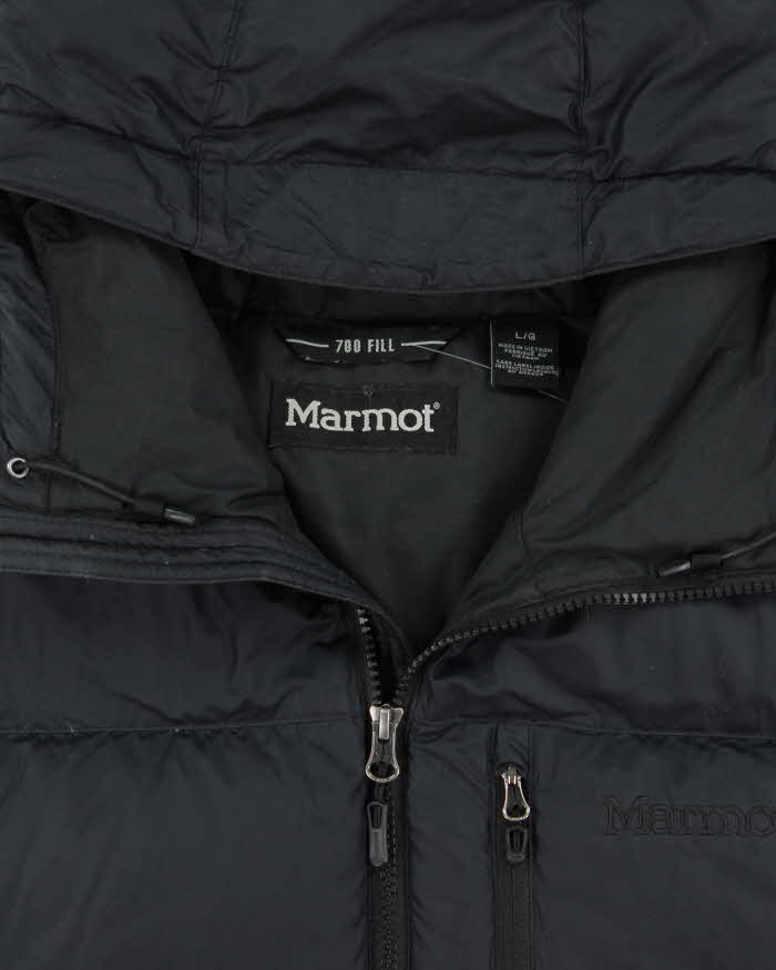 Vintage Black Marmot 700 Fill Hooded Puffer Jacket - L