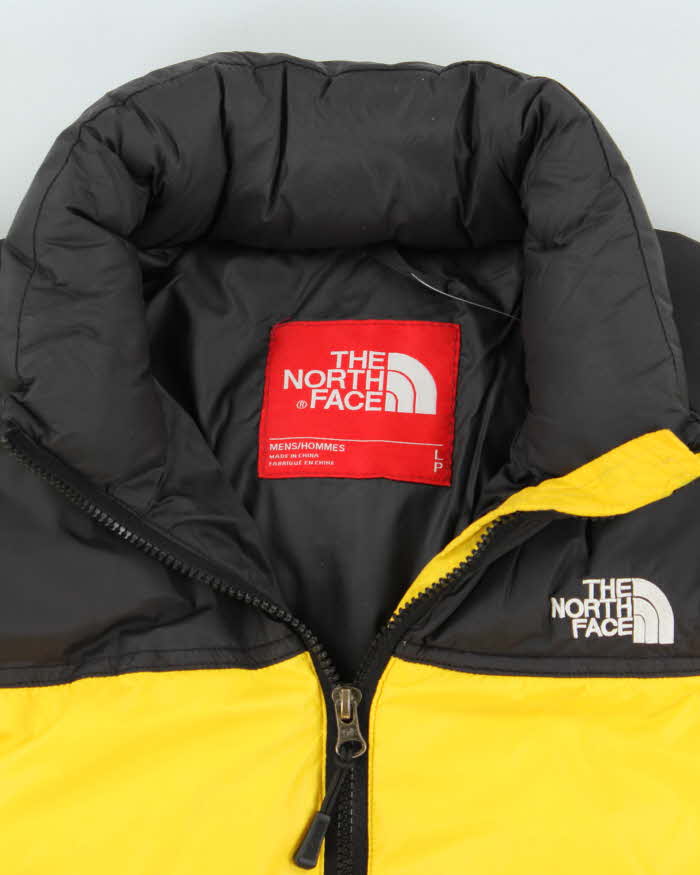 Vintage Black &amp; Yellow The North Face Hooded Puffer Jacket - L