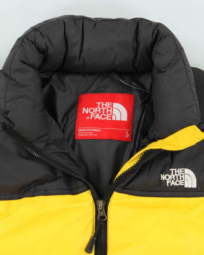 Vintage Black & Yellow The North Face Hooded Puffer Jacket - L