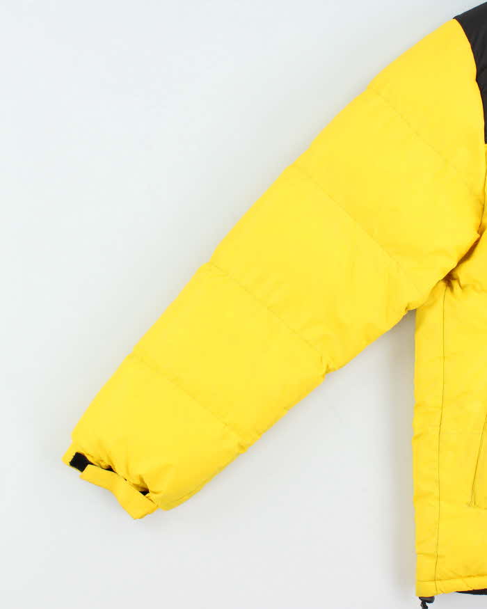 Vintage Black &amp; Yellow The North Face Hooded Puffer Jacket - L