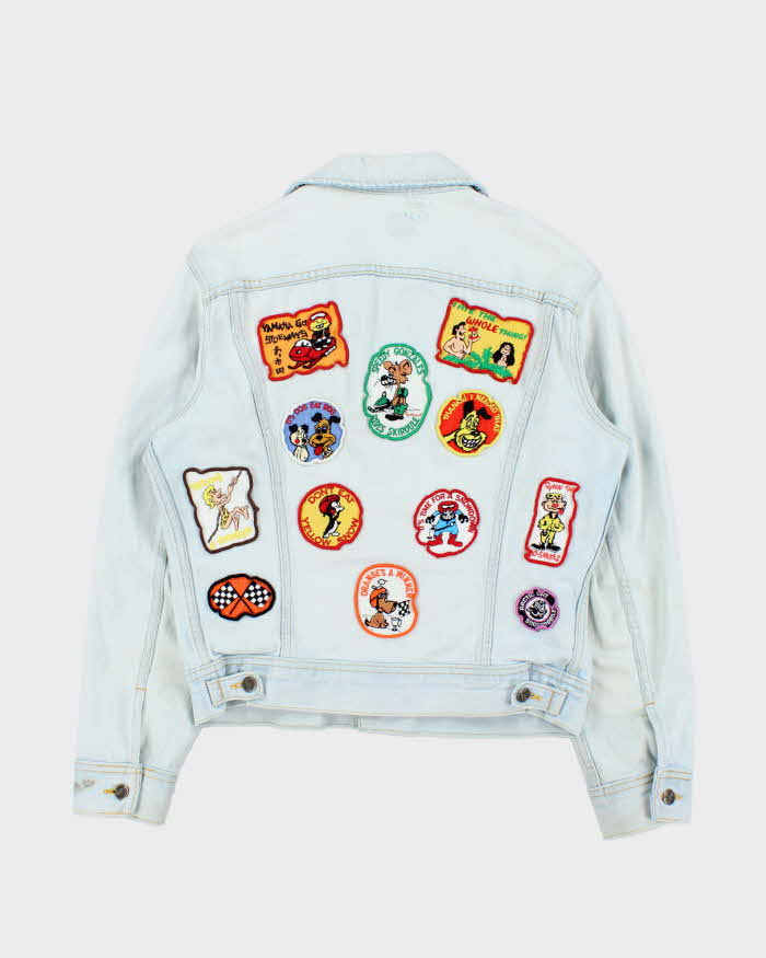 Vintage 1980s Lee Jeans Light Denim Patch Jacket - M