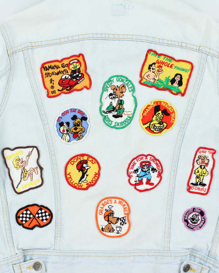 Vintage 1980s Lee Jeans Light Denim Patch Jacket - M