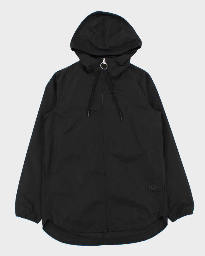 Vintage Herschel Black Lightweight Zip Up Hooded Jacket - XS