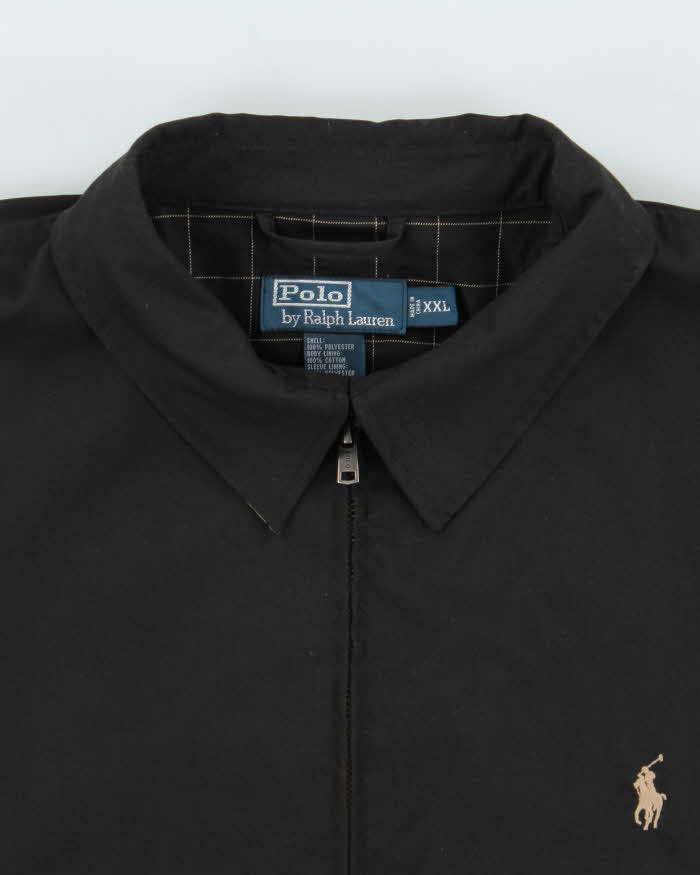 Vintage 00s Black Polo Ralph Lauren Soft Shell Harrington Jacket - XXL