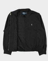 Vintage 00s Black Polo Ralph Lauren Soft Shell Harrington Jacket - XXL