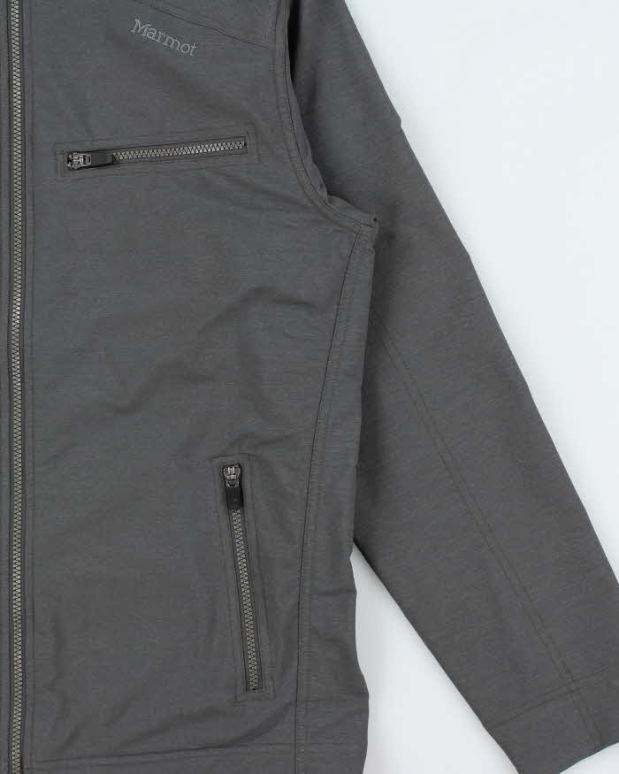 Vintage Grey Marmot Hooded Soft Shell Technical Jacket - L