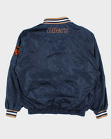 Vintage 1990s Navy Pro Player NHL Oilers Half-Zip Pullover Windbreaker Jacket - M
