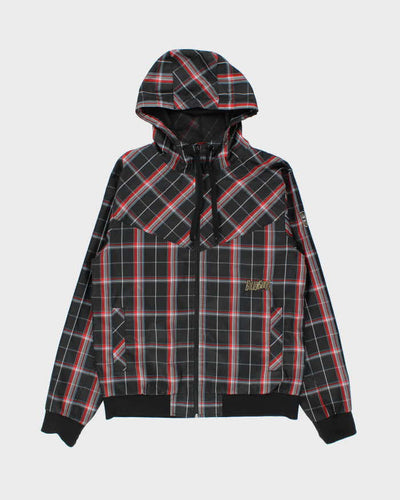 Vintage Y2K 00s Billabong Plaid Hooded Zip Up Jacket - L