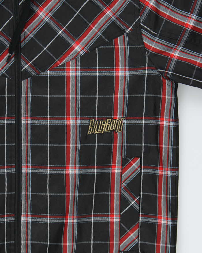 Vintage Y2K 00s Billabong Plaid Hooded Zip Up Jacket - L